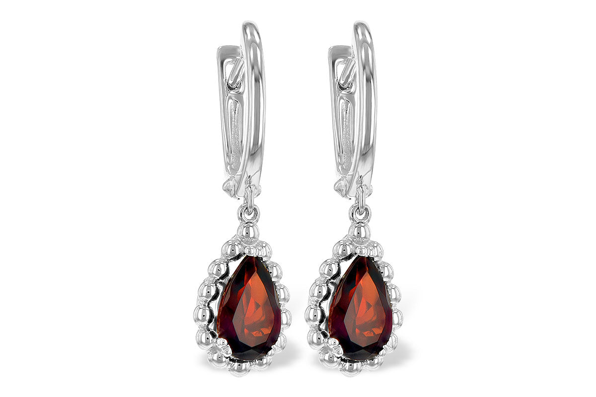 Allison Kaufman Garnet Earrings in 14K White Gold, 1.82 ctw