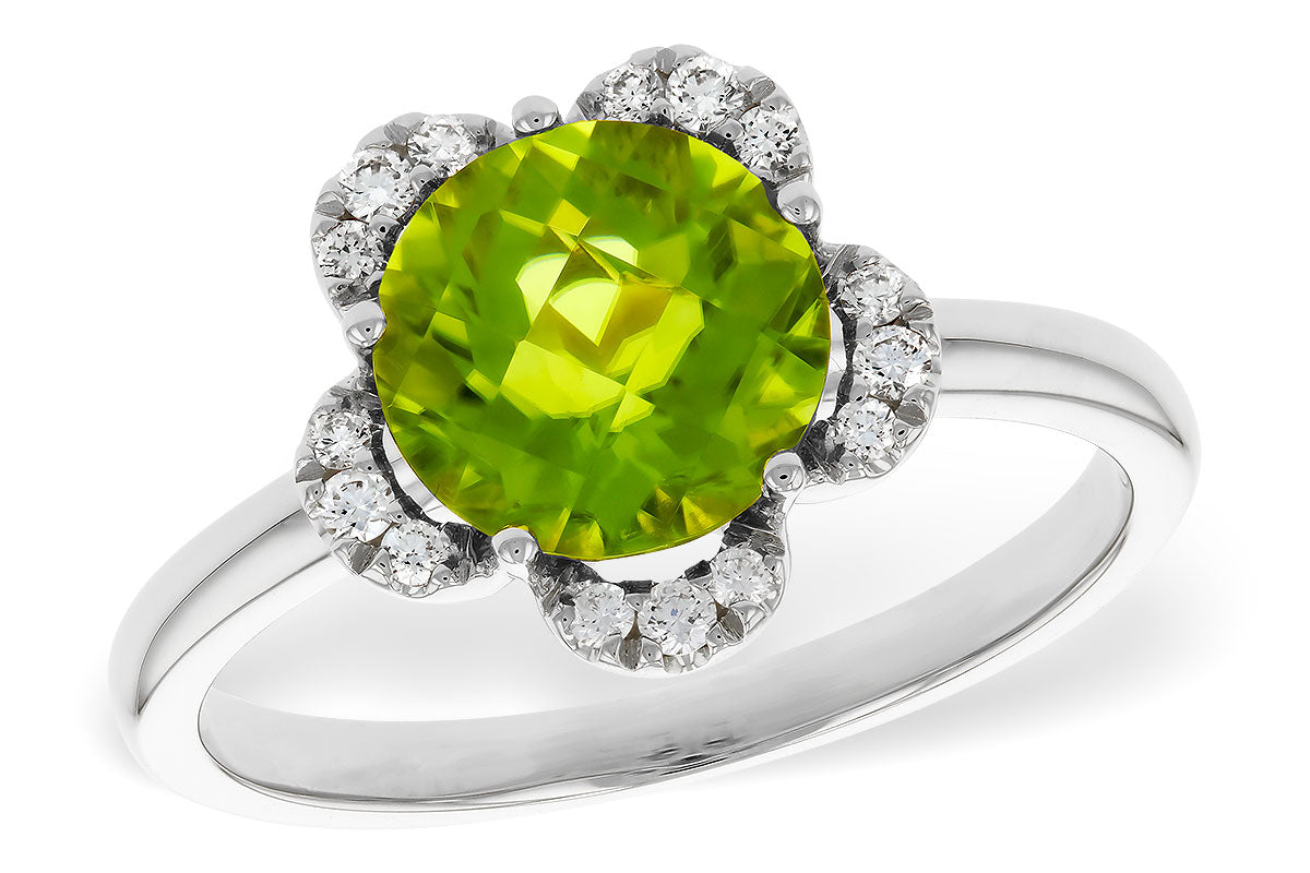 Allison Kaufman Peridot & Diamond Ring in 14K White Gold, 2.28 ctw