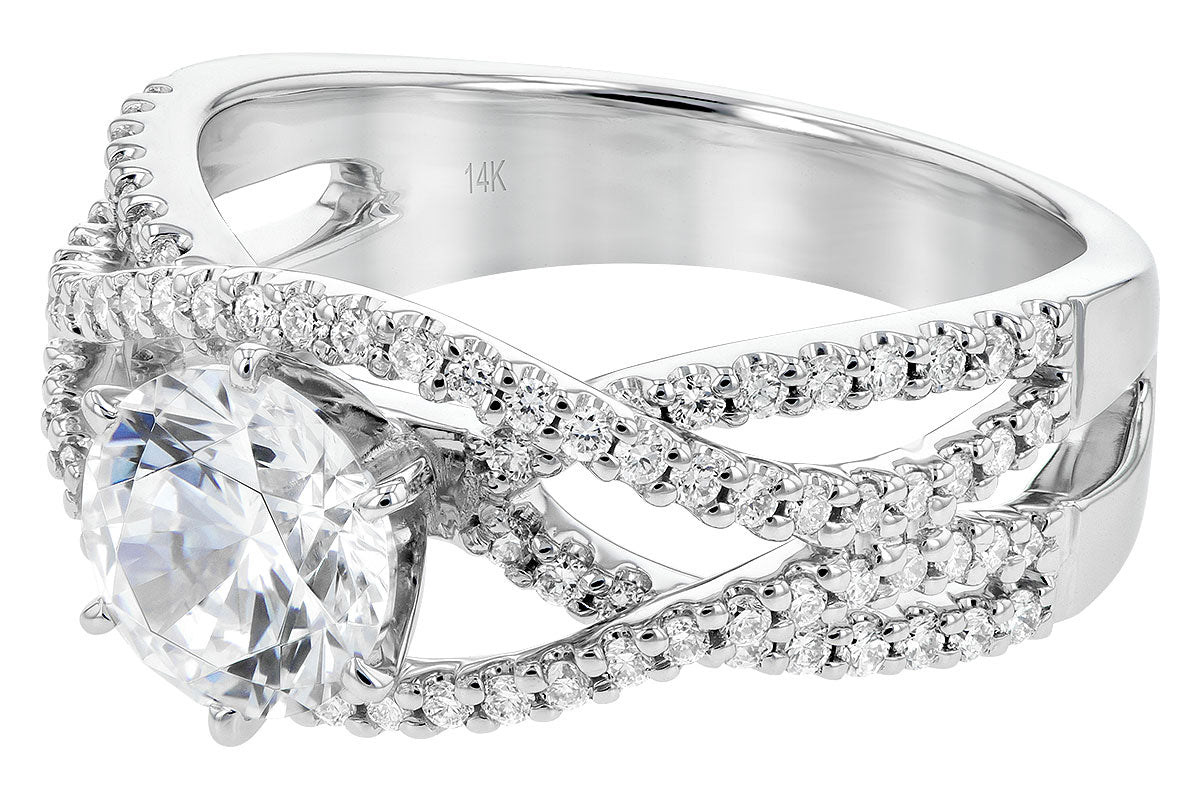 Allison Kaufman Diamond Engagement Ring Semi-Mount in 14K White Gold, 0.53 ctw, alternate view