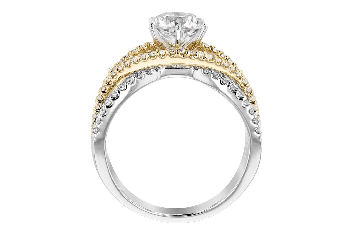 Allison Kaufman Diamond Engagement Ring Semi-Mount in 14K Yellow Gold, 0.53 ctw, alternate view