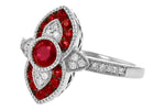 Allison Kaufman Ruby & Diamond Ring in 14K White Gold, 0.75 ctw, alternate view