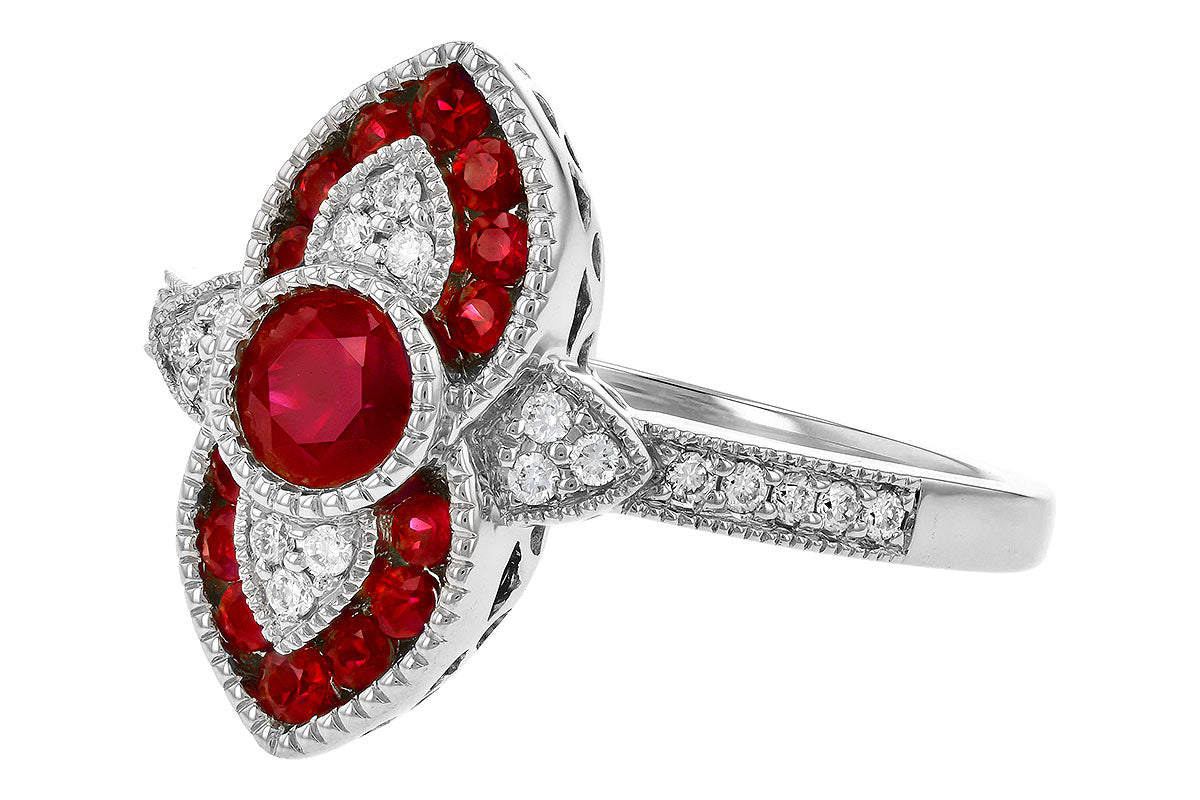 Allison Kaufman Ruby & Diamond Ring in 14K White Gold, 0.75 ctw, alternate view