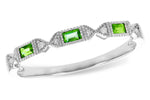 Allison Kaufman Emerald & Diamond Wedding Band in 14K White Gold, 0.12 ctw