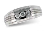 Allison Kaufman Diamond Men's Wedding Band in 14K White Gold, 0.26 ctw