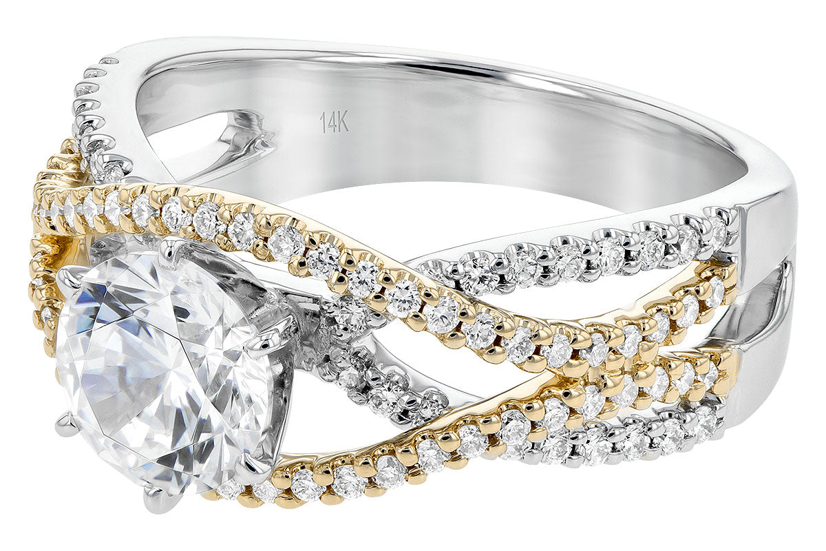 Allison Kaufman Diamond Engagement Ring Semi-Mount in 14K Yellow Gold, 0.53 ctw, alternate view