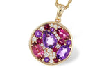 Allison Kaufman Amethyst, Pink Tourmaline & Diamond Necklace in 14K Yellow Gold, 2.00 ctw