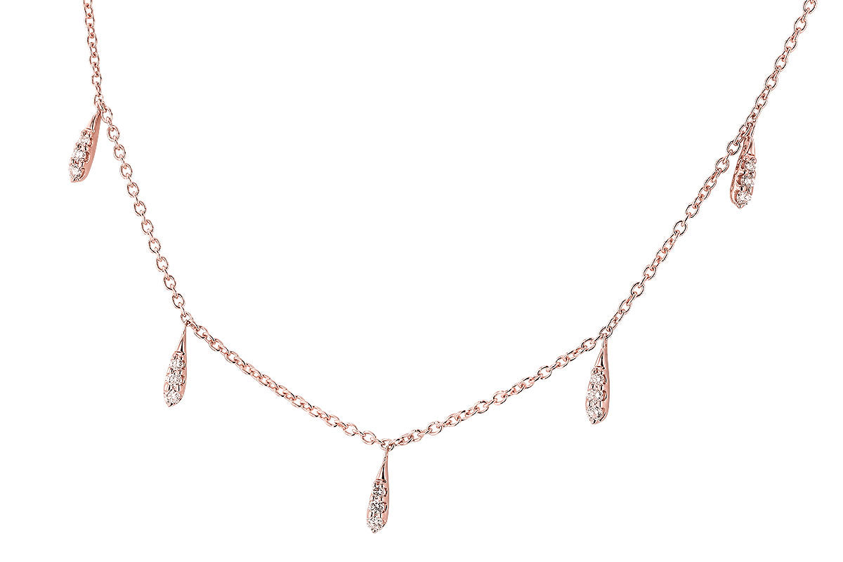 Allison Kaufman Diamond Necklace in 14K Rose Gold, 0.28 ctw, alternate view
