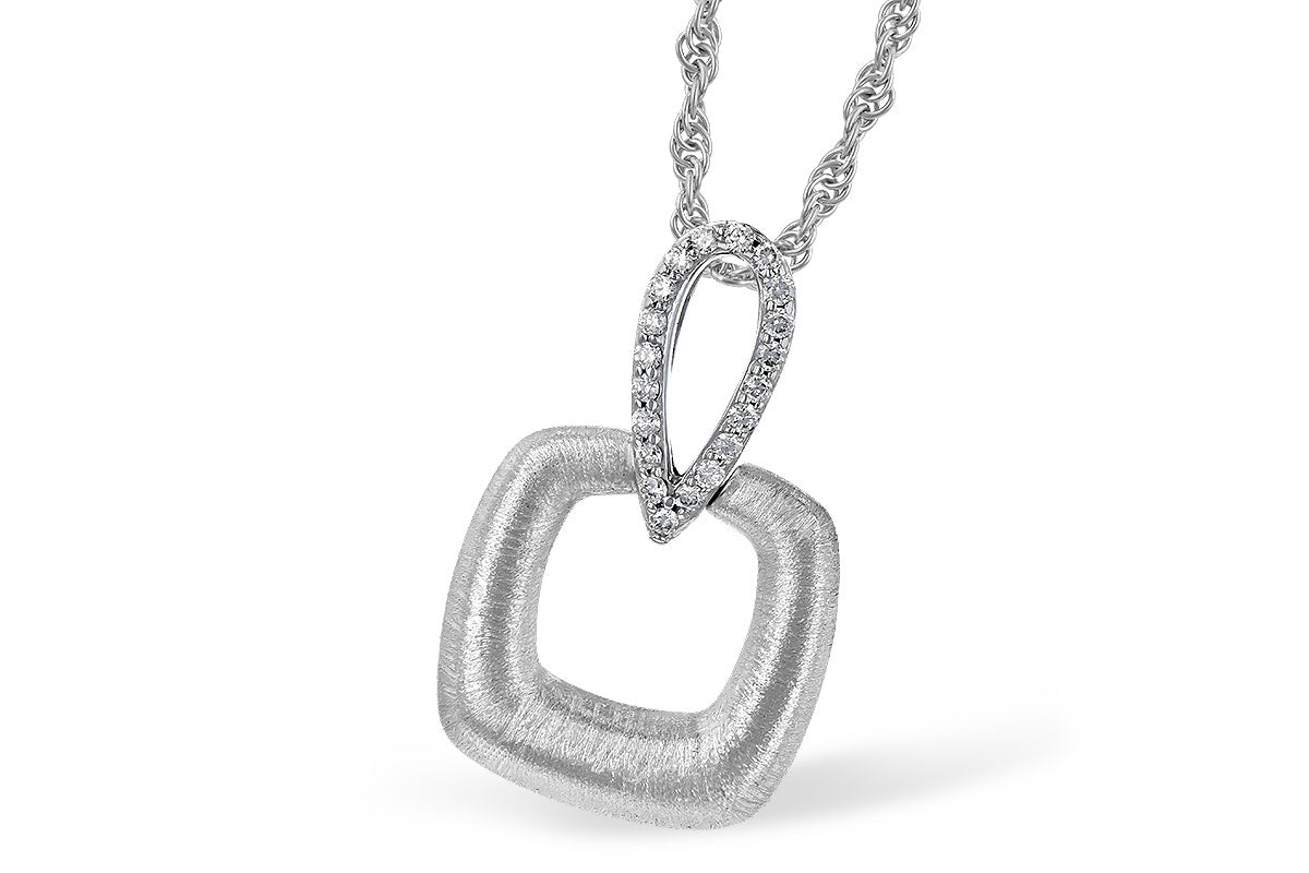 Allison Kaufman Diamond Necklace in 14K White Gold, 0.09 ctw (N8250)