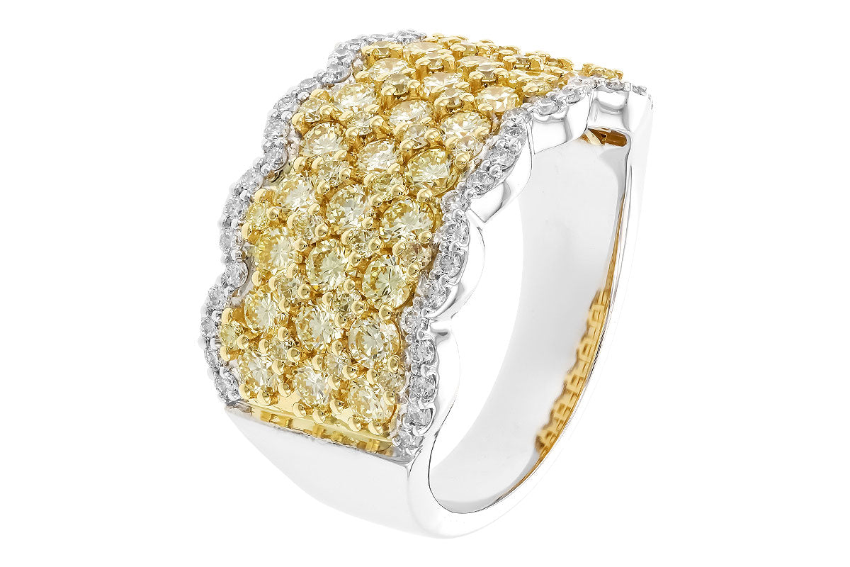 Allison Kaufman Yellow Diamond Wedding Band in 14K Yellow & White Gold, 2.20 ctw, alternate view