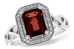 Allison Kaufman Garnet & Diamond Ring in 14K White Gold, 2.00 ctw