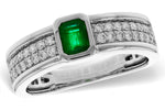 Allison Kaufman Emerald & Diamond Ring in 14K White Gold, 0.75 ctw