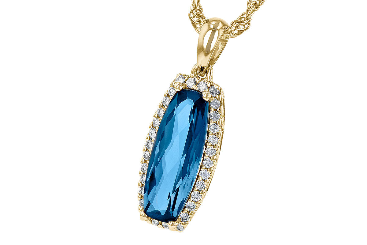Allison Kaufman London Blue Topaz & Diamond Necklace in 14K Yellow Gold, 1.70 ctw (N8169), alternate view
