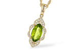 Allison Kaufman Peridot & Diamond Necklace in 14K Yellow Gold, 1.05 ctw