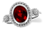 Allison Kaufman Garnet & Diamond Ring in 14K White Gold, 2.12 ctw