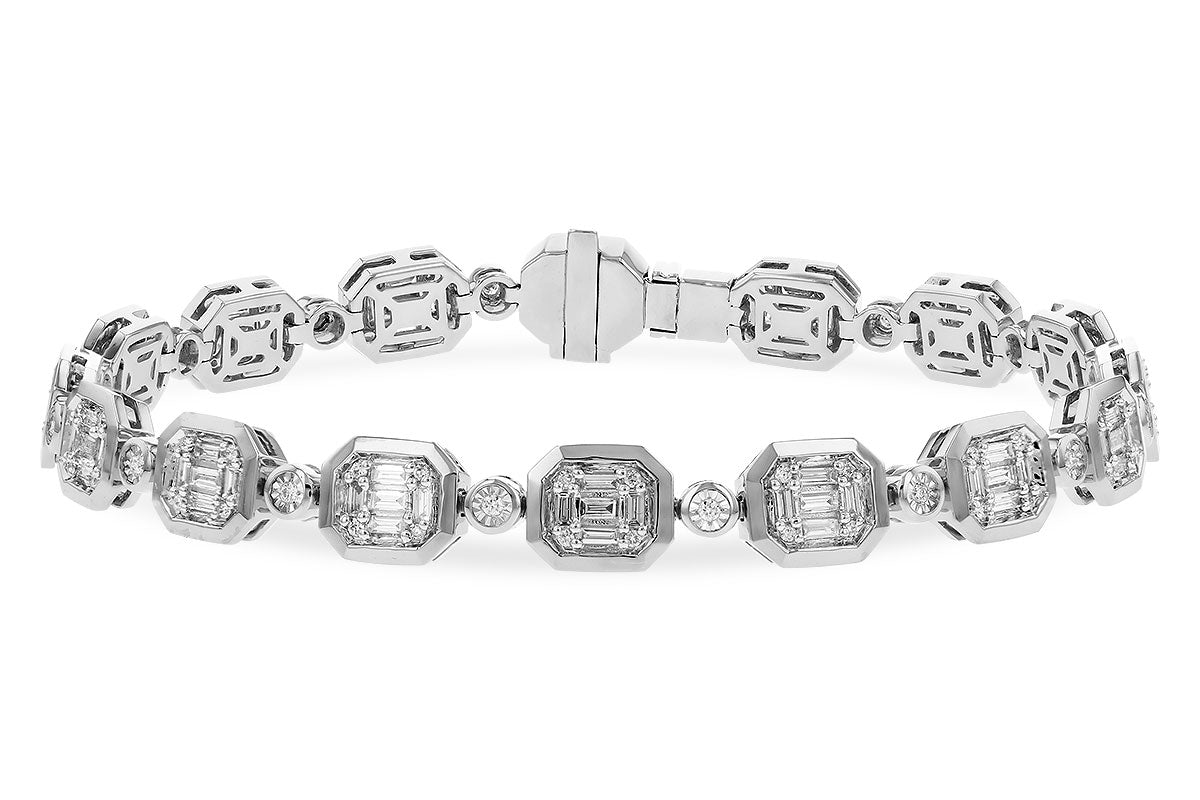 Allison Kaufman Baguette Diamond Bracelet in 14K White Gold, 1.30 ctw