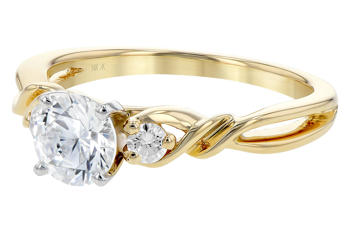 Allison Kaufman Diamond Engagement Ring Semi-Mount in 14K Yellow Gold, 0.14 ctw, alternate view