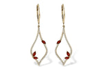 Allison Kaufman Ruby & Diamond Earrings in 14K Yellow Gold, 0.95 ctw