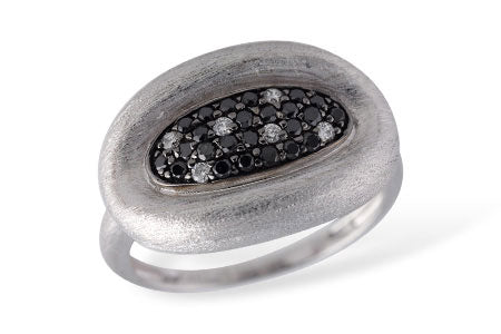 Allison Kaufman Black Diamond Ring in 14K White Gold, 0.29 ctw
