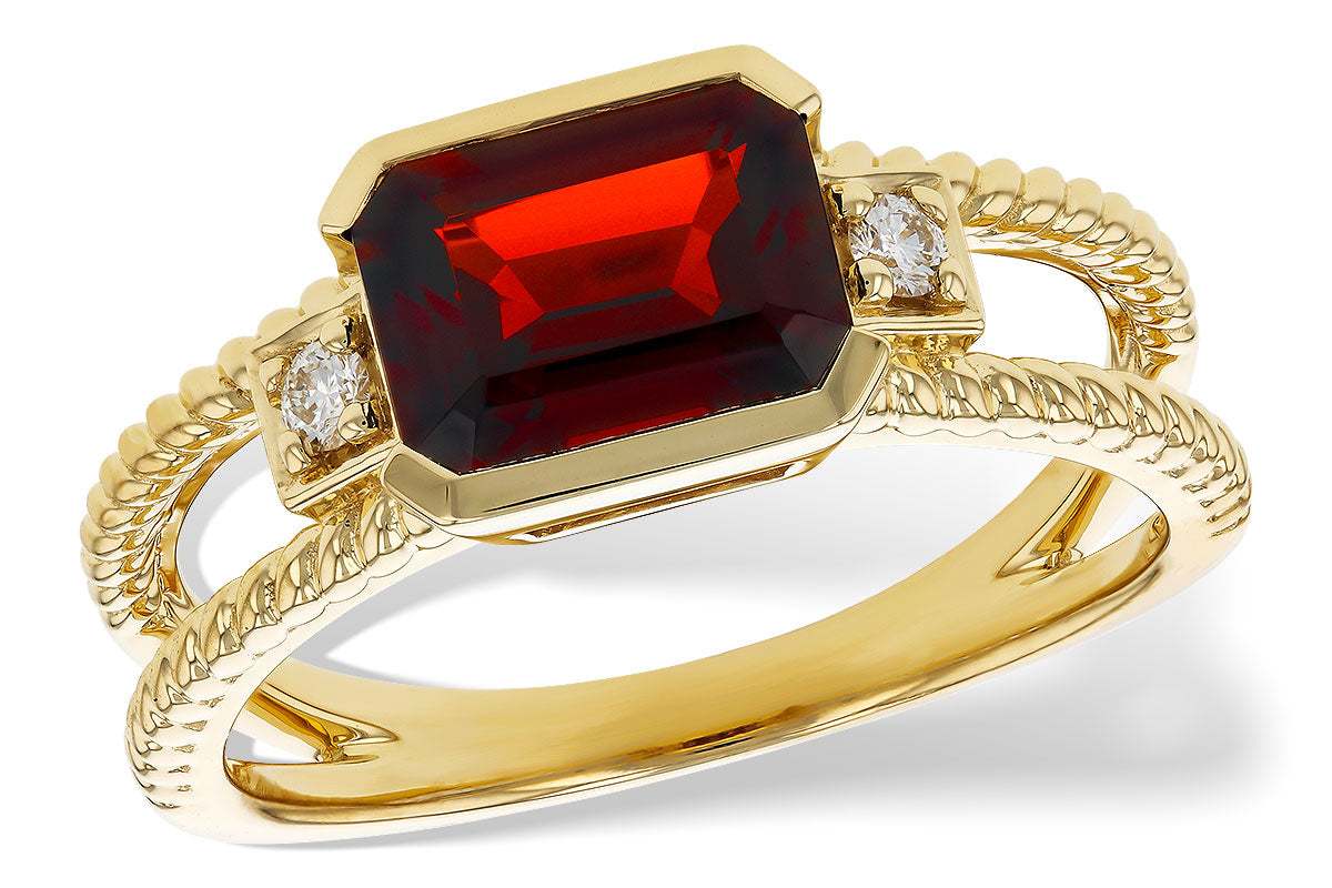 Allison Kaufman Garnet & Diamond Ring in 14K Yellow Gold, 1.80 ctw
