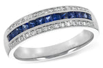 Allison Kaufman Sapphire & Diamond Wedding Band in 14K White Gold, 0.67 ctw