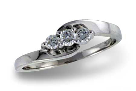 Allison Kaufman Diamond Ring in 14K White Gold, 0.19 ctw