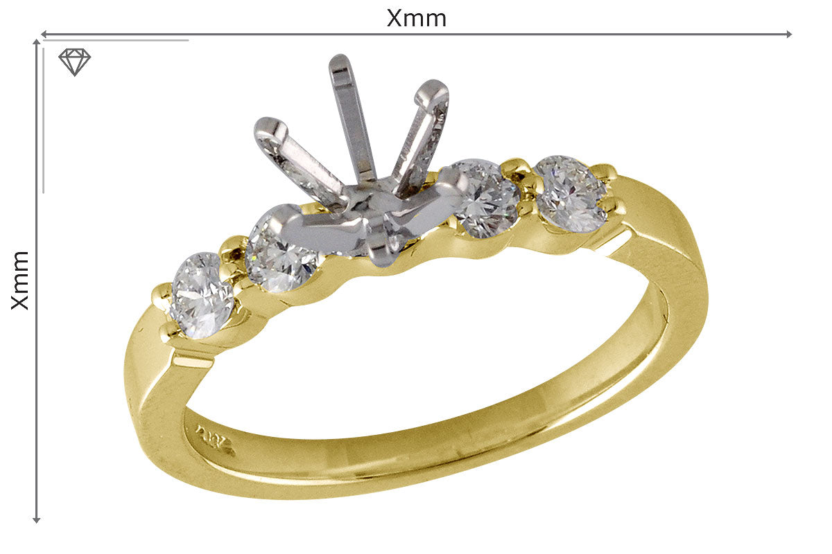 Allison Kaufman Diamond Engagement Ring Semi-Mount in 14K Yellow Gold, 0.40 ctw (LR125-40), alternate view