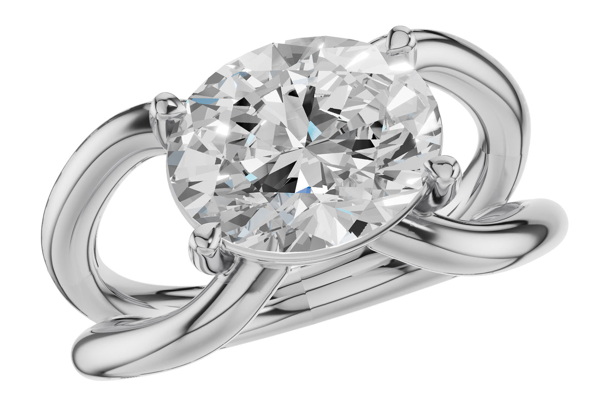 Allison Kaufman Diamond Engagement Ring Semi-Mount in 14K White Gold, 0.08 ctw (L7929)