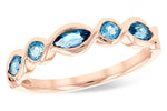 Allison Kaufman Blue Topaz Ring in 14K Rose Gold, 0.60 ctw