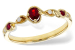 Allison Kaufman Ruby & Diamond Ring in 14K Yellow Gold, 0.31 ctw