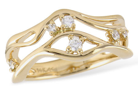 Allison Kaufman Diamond Wedding Band in 14K Yellow Gold, 0.16 ctw (W2185)