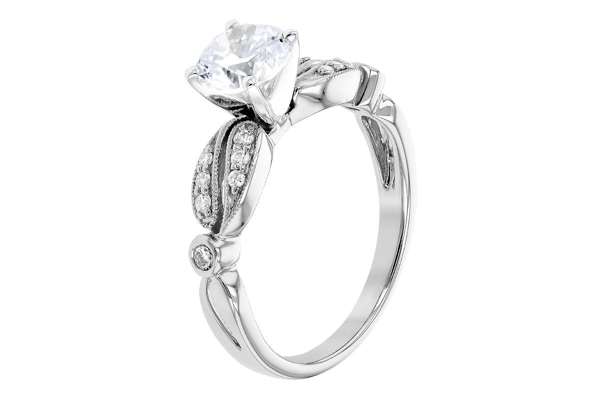 Allison Kaufman Diamond Engagement Ring Semi-Mount in 14K White Gold, 0.16 ctw (L7758), alternate view