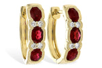 Allison Kaufman Ruby & Diamond Earrings in 14K Yellow Gold, 1.45 ctw