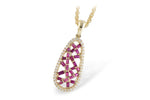 Allison Kaufman Ruby & Diamond Necklace in 14K Yellow Gold, 0.52 ctw