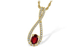 Allison Kaufman Ruby & Diamond Necklace in 14K Yellow Gold, 0.74 ctw