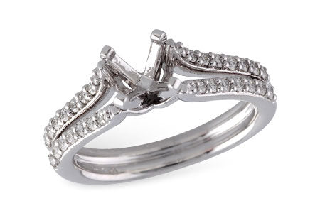 Allison Kaufman Diamond Engagement Ring Semi-Mount in 14K White Gold, 0.35 ctw (L7421)