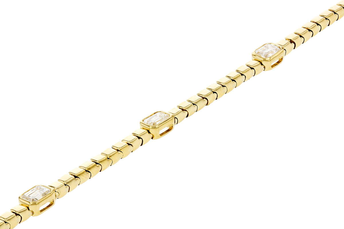 Allison Kaufman Fancy-Cut Diamond Bracelet in 14K Yellow Gold, 1.32 ctw, alternate view
