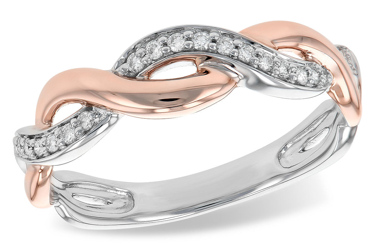 Allison Kaufman Diamond Wedding Band in 14K Two-Tone Gold, 0.10 ctw (W2008)