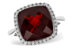 Allison Kaufman Garnet & Diamond Ring in 14K White Gold, 9.50 ctw