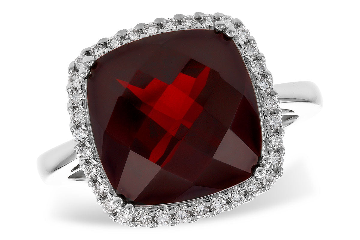 Allison Kaufman Garnet & Diamond Ring in 14K White Gold, 9.50 ctw