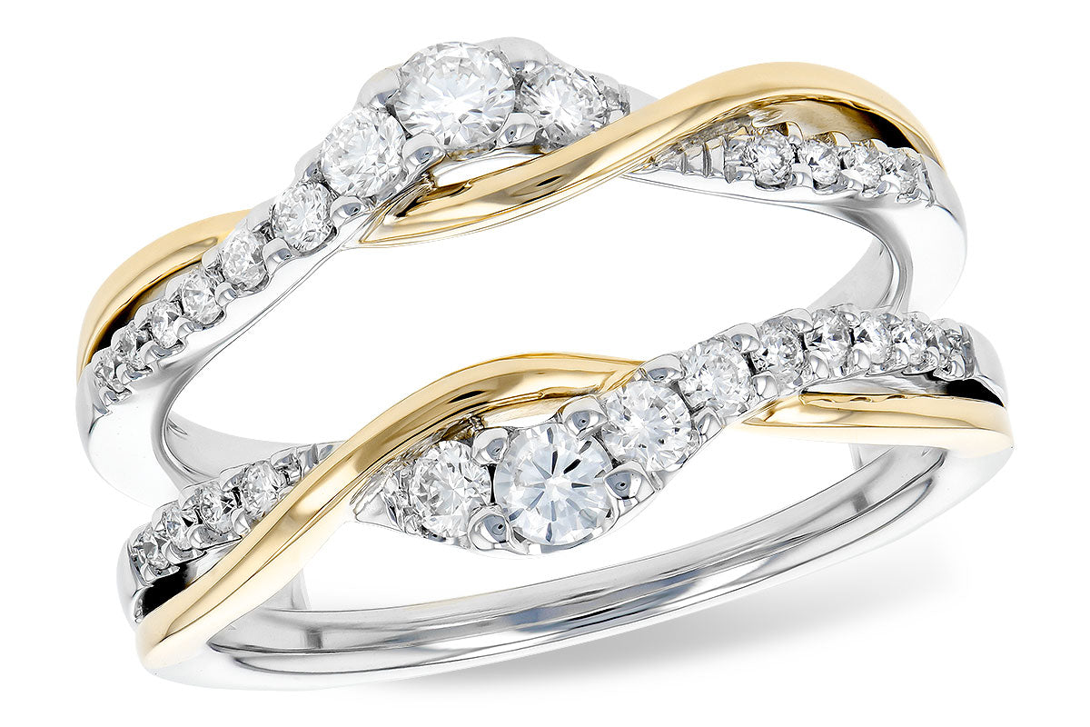 Allison Kaufman Diamond Ring Guard in 14K Yellow & White Gold, 0.48 ctw (W2418)
