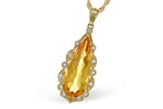 Allison Kaufman Citrine & Diamond Necklace in 14K Yellow Gold, 3.50 ctw