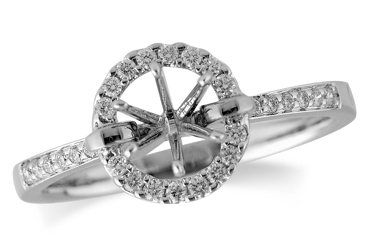 Allison Kaufman Diamond Engagement Ring Semi-Mount in 14K White Gold, 0.16 ctw (L7606)