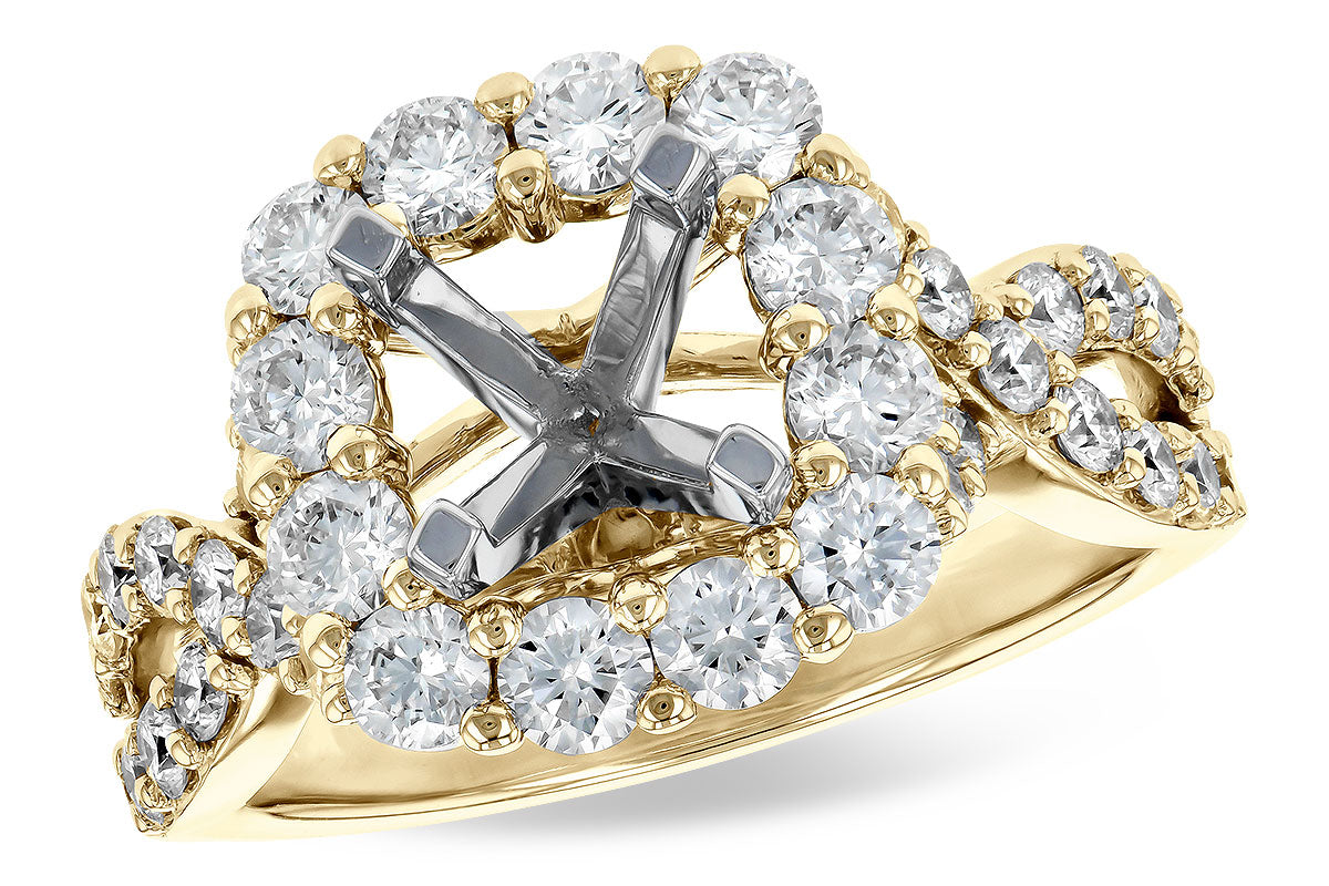 Allison Kaufman Diamond Engagement Ring Semi-Mount in 14K Yellow Gold, 1.50 ctw