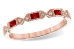 Allison Kaufman Ruby & Diamond Wedding Band in 14K Rose Gold, 0.14 ctw