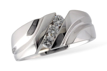 Allison Kaufman Diamond Men's Wedding Band in 14K White Gold, 0.33 ctw