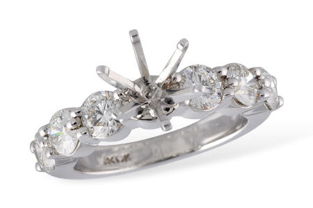 Allison Kaufman Diamond Engagement Ring Semi-Mount in 14K White Gold, 1.70 ctw