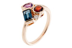 Allison Kaufman Multi-Gemstone & Diamond Ring in 14K Rose Gold, 1.30 ctw, alternate view