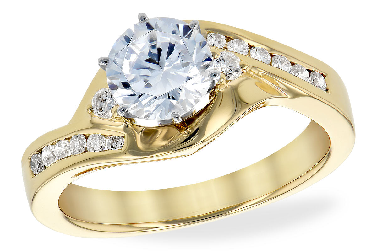 Allison Kaufman Diamond Engagement Ring Semi-Mount in 14K Yellow Gold, 0.24 ctw (L7577)