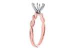Allison Kaufman Engagement Ring Semi-Mount in 14K Rose Gold (L7843), alternate view