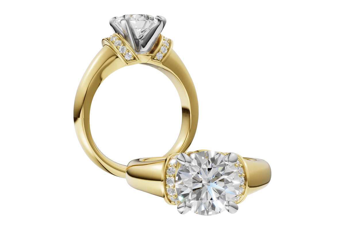 Allison Kaufman Diamond Engagement Ring Semi-Mount in 14K Yellow Gold, 0.14 ctw (L7954), alternate view